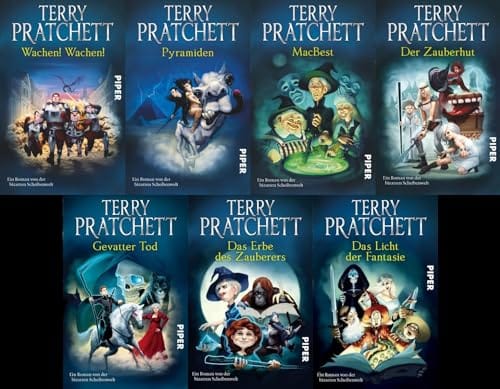 Pratchetts Scheibenwelt-Serie (7 B&auml;nde + Postkarten)