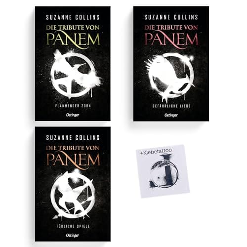 Suzanne Collins: "Die Tribute von Panem" 1-3 Taschenbuch Set + exklusives Tattoo