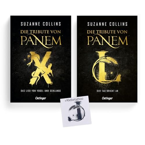 Suzanne Collins: Die Tribute von Panem X & L Hardcover-Set + exklusives Tattoo